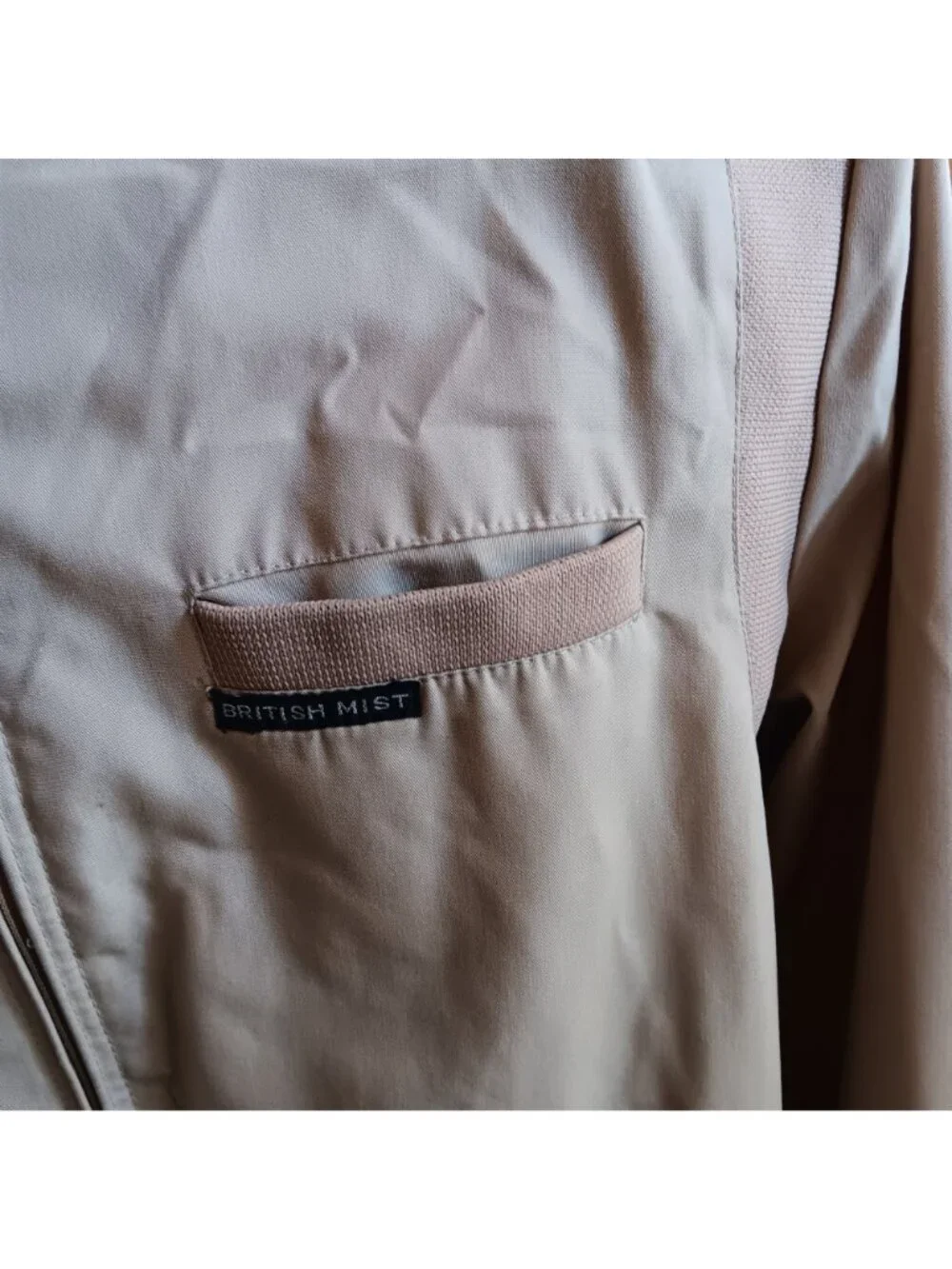 True Vintage 80's Nerd Girl Geek Jacket Large British Mist Beige Bomber Computer